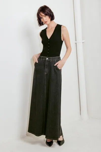 Truedames Trading Secrets Denim Skirt In Black