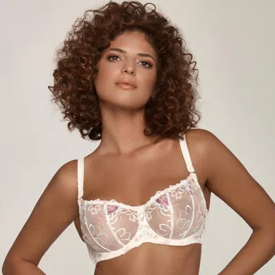 Truedames Transparent Balconette Underwire Bra With Vertical Stitching In Multi