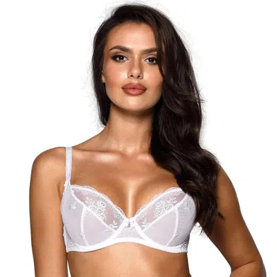 Truedames Transparent Balcony Bra With Adjustable Straps And Underwire In White