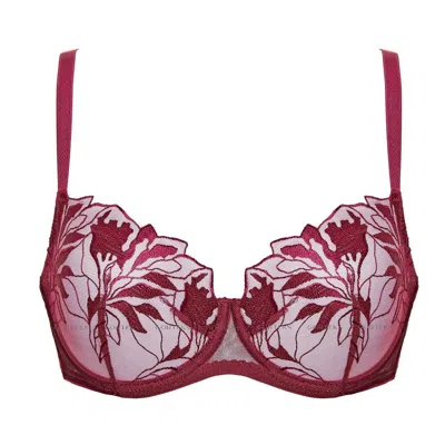 Truedames Transparent Demi Underwire Bra In Burgundy