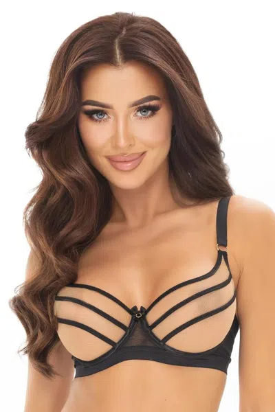 Truedames Transparent Soft Cup Balconette Bra With Elegant Design In Black