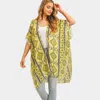 Truedames Tribal Patterned Cover Up Kimono Poncho In Yellow
