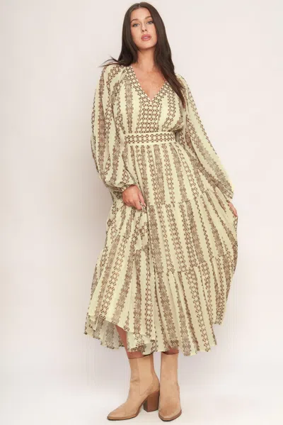 Truedames Tribal Whisper Woven Midi Dress In Multi