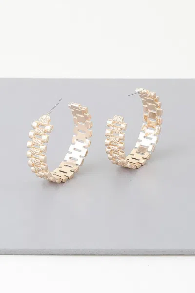 Truedames Triple Box Chain Hoop Earrings In Silver