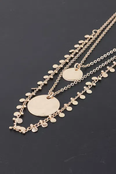 Truedames Triple Disc Charm Chain Necklace In Gold