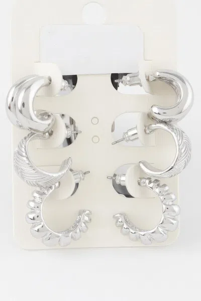Truedames Triple Hoop Earrings Set In Metallic