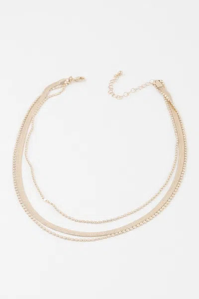 Truedames Triple Snake Chain Necklace In Gold