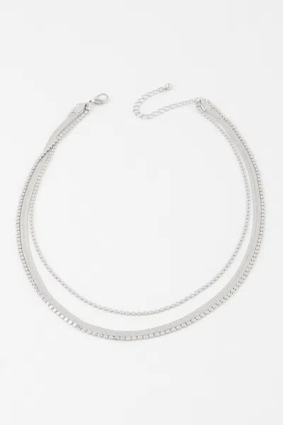 Truedames Triple Snake Chain Necklace In Silver