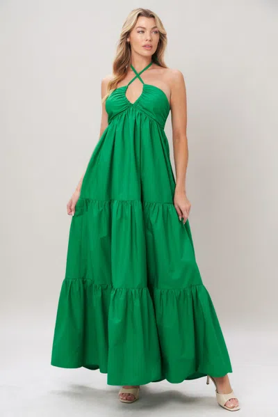 Truedames Tropic Statement Woven Maxi Dress In Brown
