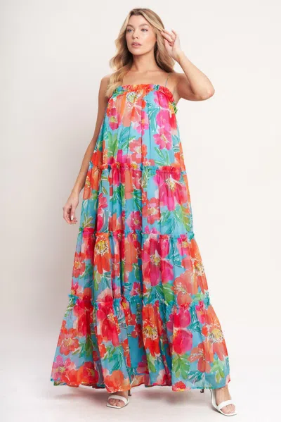 Truedames Tropical Daydream Woven Maxi Dress In Multi