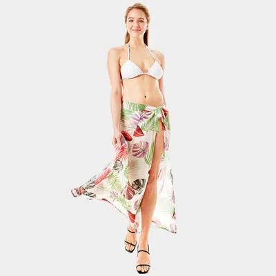 Truedames Tropical Leaf Beach Wrap Skirt 34.6" X 35.4" In Multi