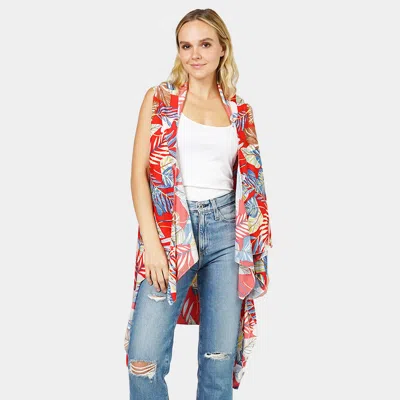 Truedames Tropical Leaf Printed Vest In Multi