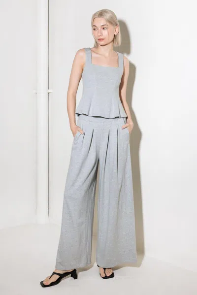 Truedames Trust The Now In Knit Top And Pant Set In Gray