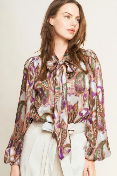 Truedames Try And Try Again Woven Top In Multi