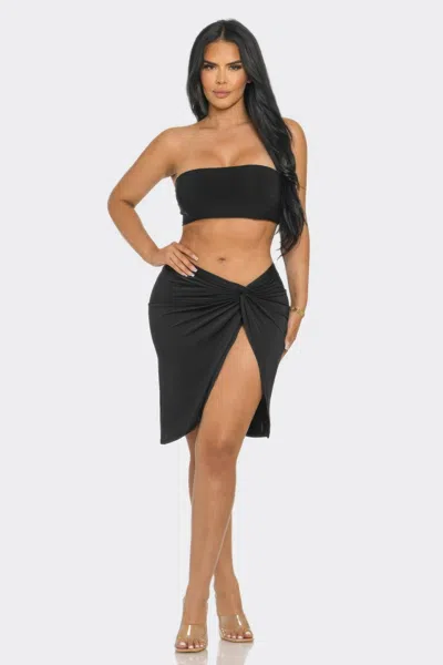Truedames Twist Knee Shirt In Black