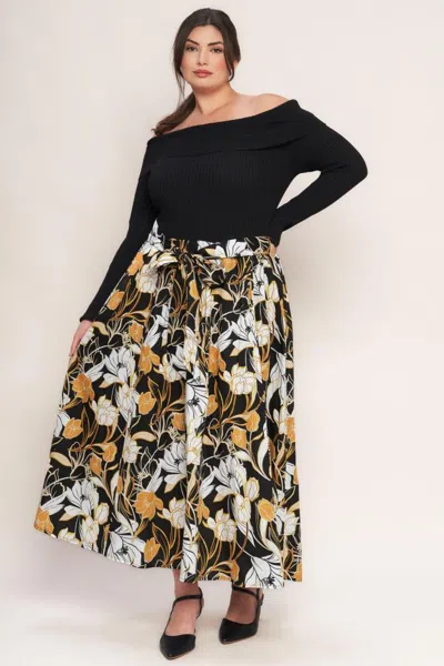 Truedames Twist On Timeless Woven Midi Dress In Black