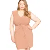 Truedames Twist Waist Plus Size Mini Dress In Multi