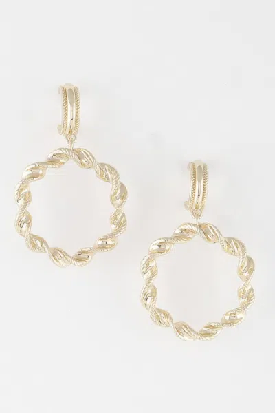 Truedames Twisted Hoop Drop Earrings In Gold
