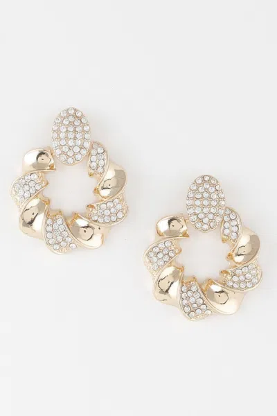 Truedames Twisted Jewel Wreath Earrings In Gold