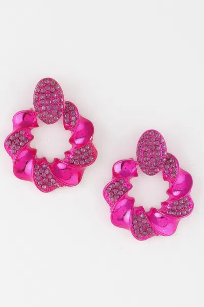 Truedames Twisted Jewel Wreath Earrings In Pink