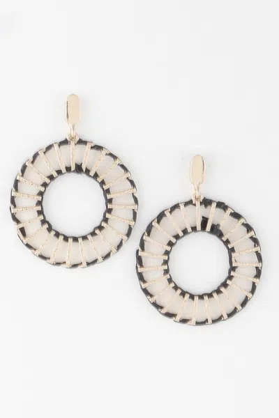 Truedames Twisted Weaved Disk Earrings In Gold