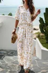 Truedames Two Piece Random Printed Short Sleeve Fit Set In White