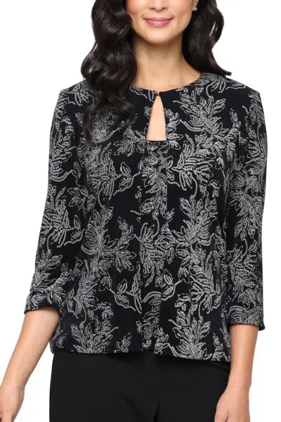 Truedames Two-piece Twinset Scoop Neckline Sleeveless Tank Top With Matching Short Open-front Keyhole Opening  In Black