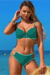 Truedames Two Pieces Color Black Cut Out Knot Bikini In Multi
