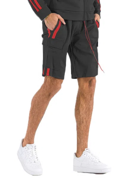 Truedames Two Stripe Cargo Pouch Shorts In Red