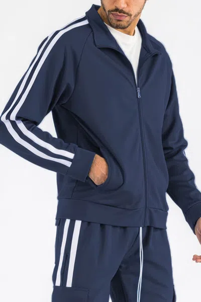 Truedames Two Stripe Track Jacket In Blue