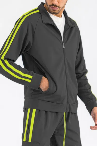 Truedames Two Stripe Track Jacket In Grey