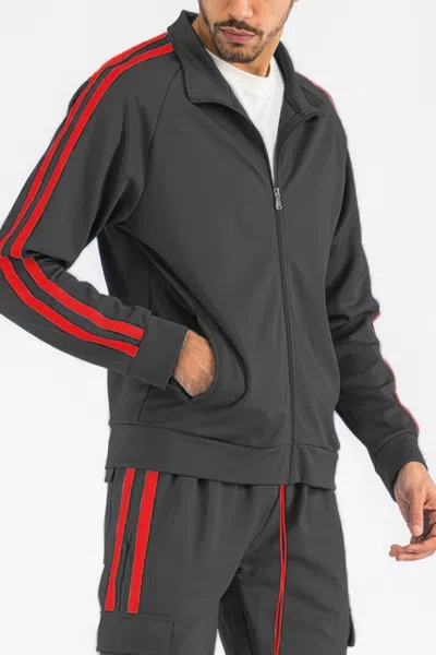 Truedames Two Stripe Track Jacket In Red