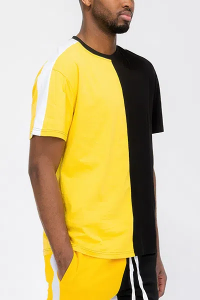 Truedames Two Tone Color Block Short Sleeve Tshirt In Yellow