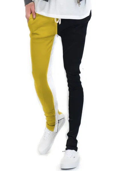 Truedames Two Tone Color Block Track Pant Jogger In Yellow