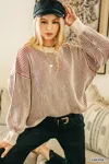 Truedames Two Tone Crewneck Sweater In Brown