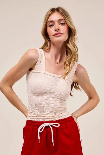 Truedames Two Tone Floral Seamless Tank Top In Brown