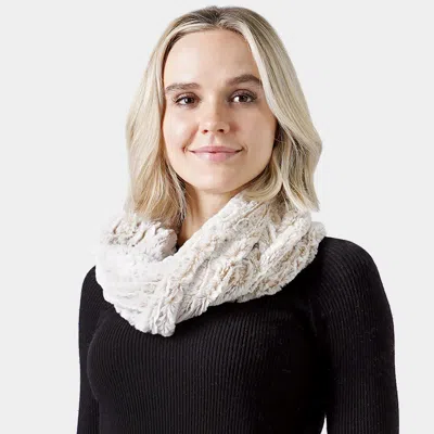 Truedames Two Tone Fuzzy Fur Infinity Scarf In Sand