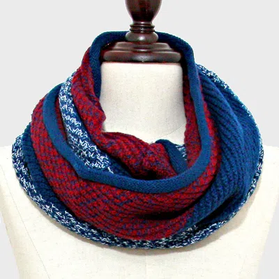 Truedames Two Tone Knit Infinity Scarf In Multi