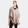 Truedames Two Tone Knit V- Neck Poncho In Gray