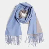 Truedames Two Tone Oblong Scarf In Blue