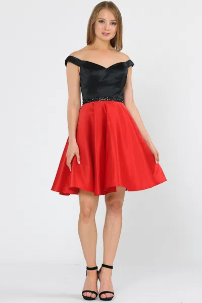 Truedames Two Tone Short Dresses In Red