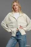 Truedames Two-way Jacquard Zip-up Jacket In Neutral