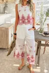 Truedames Twp Pieces Tile Inspired Embroidery Sleeveless Set In Multi