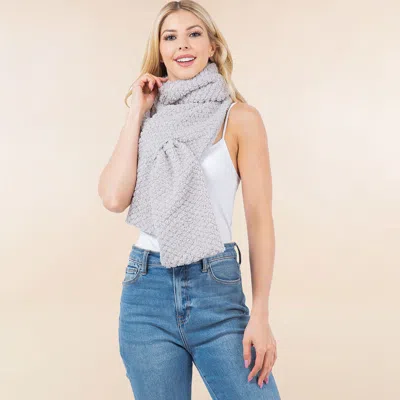 Truedames Ultra Soft Faux Fur Sherpa Scarf In Gray