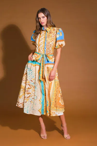 Truedames Unbelievably Lovely Woven Midi Dress In Blue
