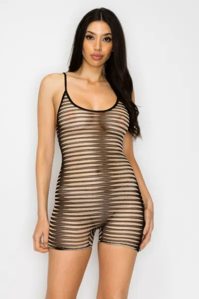 Truedames Uncertain Bike Tank Romper In Black