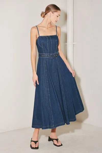Truedames Understated Icon Denim Midi Dress In Blue