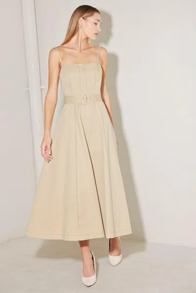 Truedames Understated Icon Woven Midi Dress In Neutral