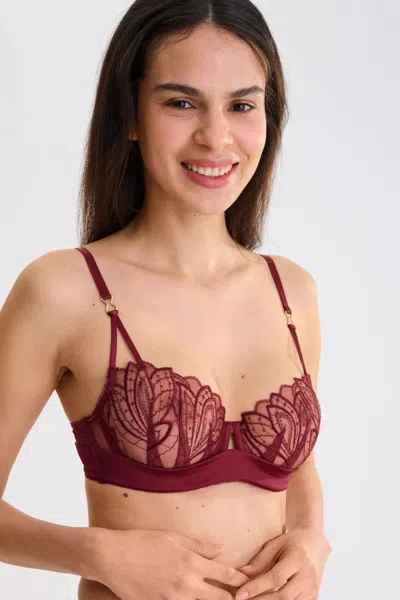 Truedames Underwire Support Bra In Burgundy