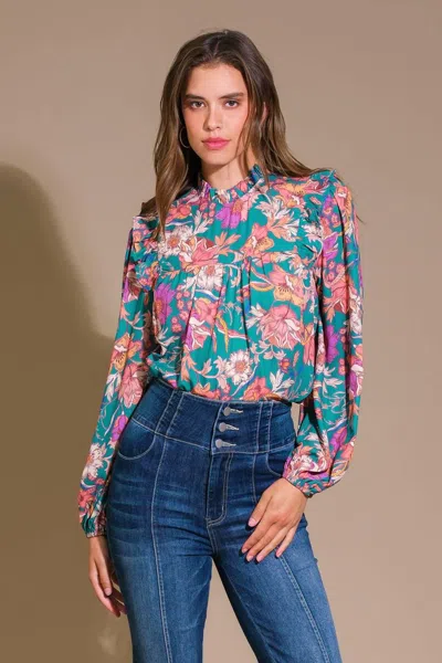 Truedames Unforgettable Composure Woven Top In Blue